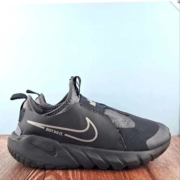 Nike GS Flex Runner 2, Kid's sz 4Y, Black/Flat Pewter-anthracite-photo Blue - Picture 2 of 9